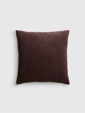 Quince Plush Espresso Velvet Throw Pillow 20x20 - Retail $40